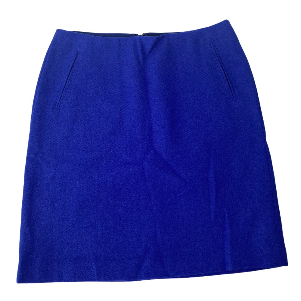 Talbots Blue Wool Pencil Skirt, NWT